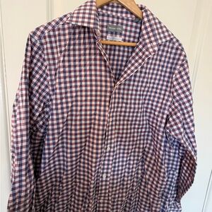 Michael Kors Regular Fit Gingham Button Down Shirt Size L